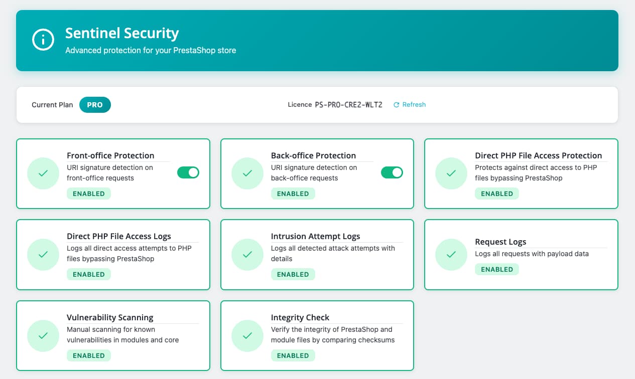 Configuration protection Sentinel
